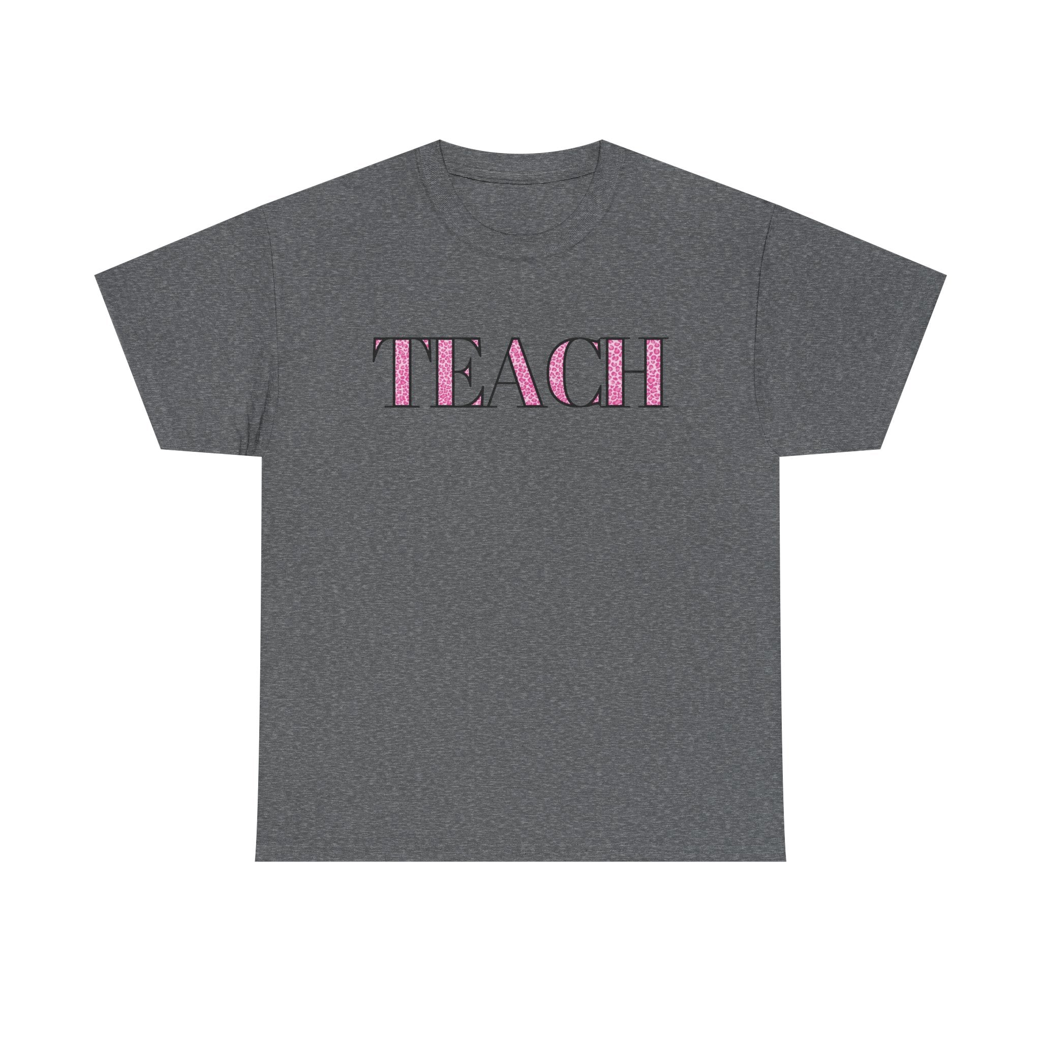 TEACH Pink Plaid Teacher T‑Shirt — Cute Back-to-School Tee for Educators