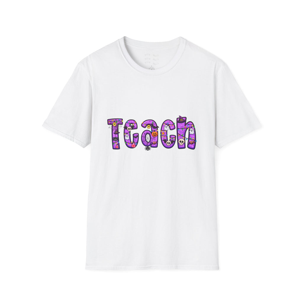 Halloween Purple Teach Unisex Softstyle T-Shirt