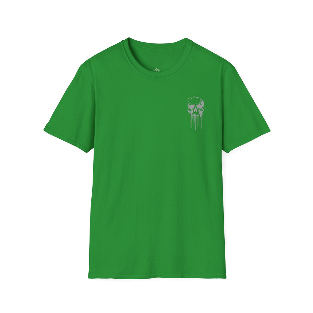 Skull Drip T-Shirt — Minimal Grunge Skull Chest Graphic