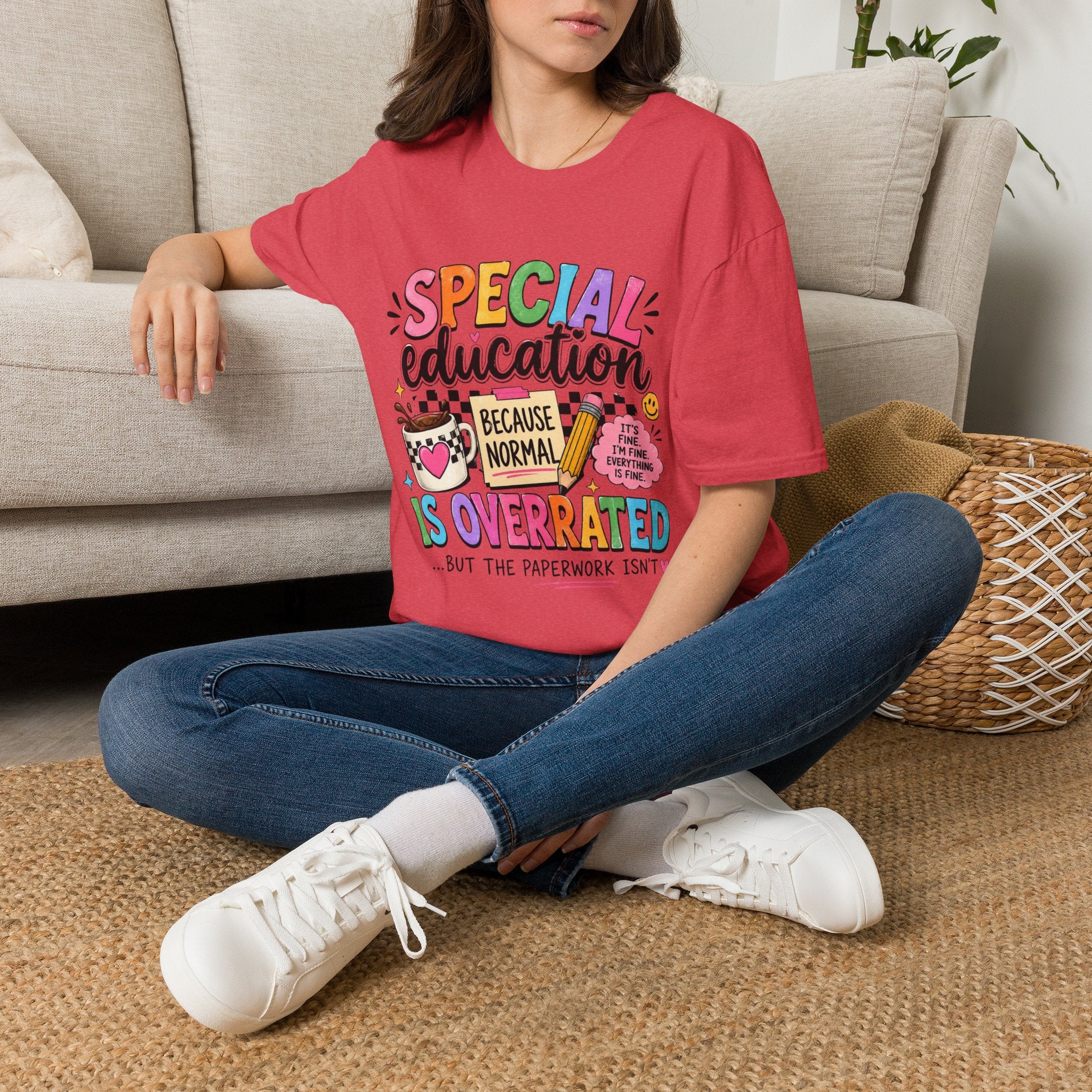 Special Education T-Shirt — "Special Education Because Normal Is Overrated" Colorful Teacher Tee