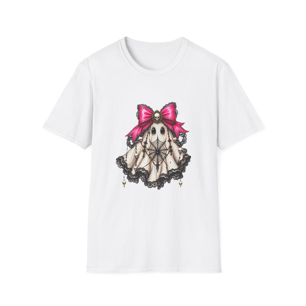 Skull Lace Bow T-Shirt — Gothic Cute Skeleton Graphic Tee