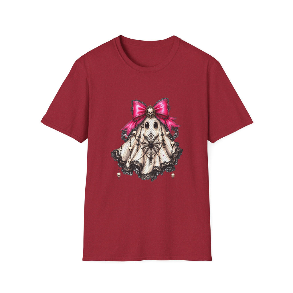 Skull Lace Bow T-Shirt — Gothic Cute Skeleton Graphic Tee