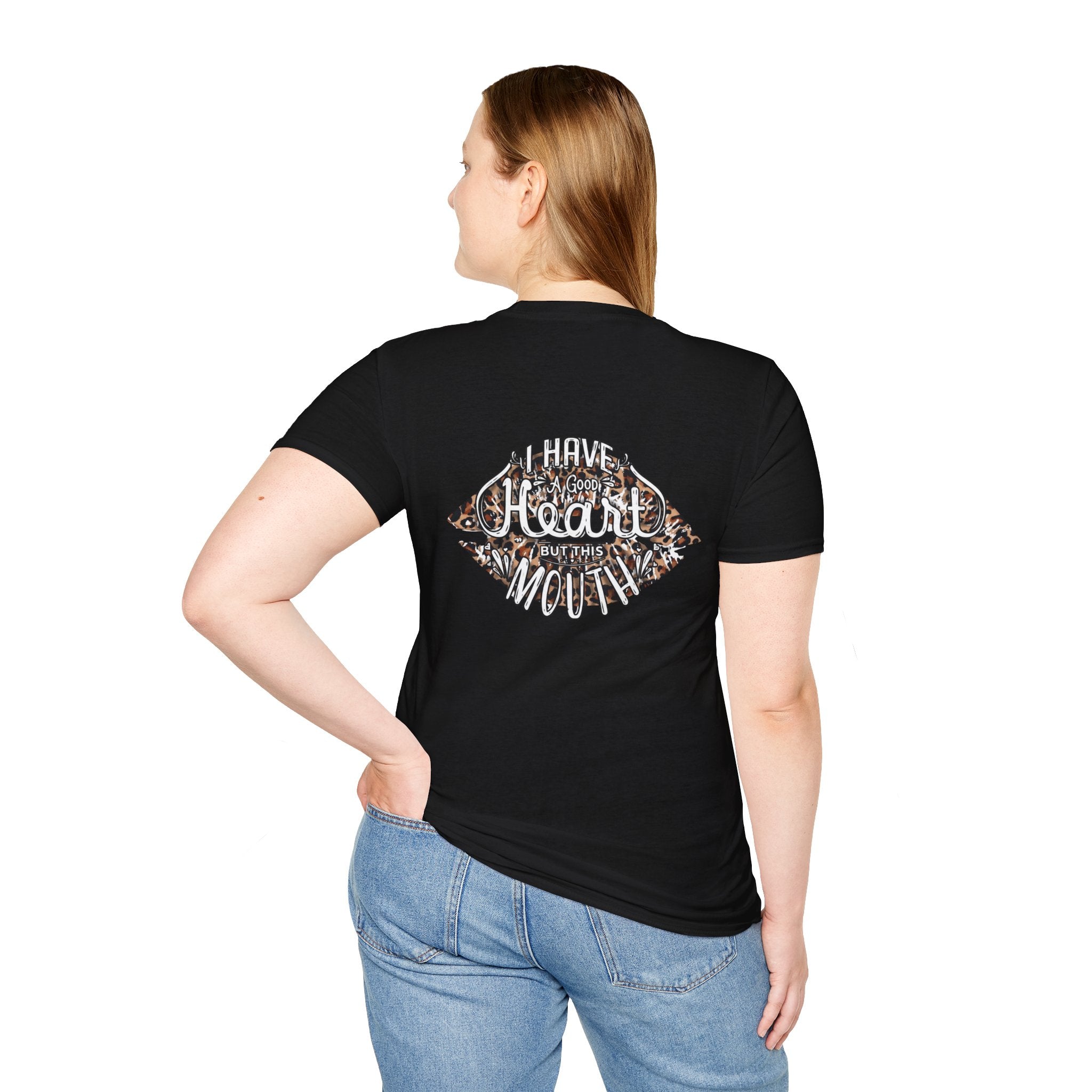 Leopard Kiss T-Shirt — Small Glam Lip Print Tee