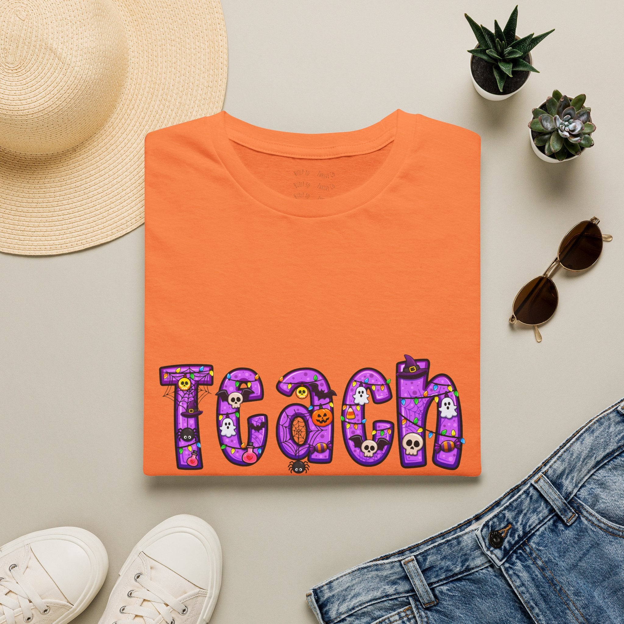 Halloween Purple Teach Unisex Softstyle T-Shirt