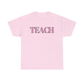 TEACH Pink Plaid Teacher T‑Shirt — Cute Back-to-School Tee for Educators
