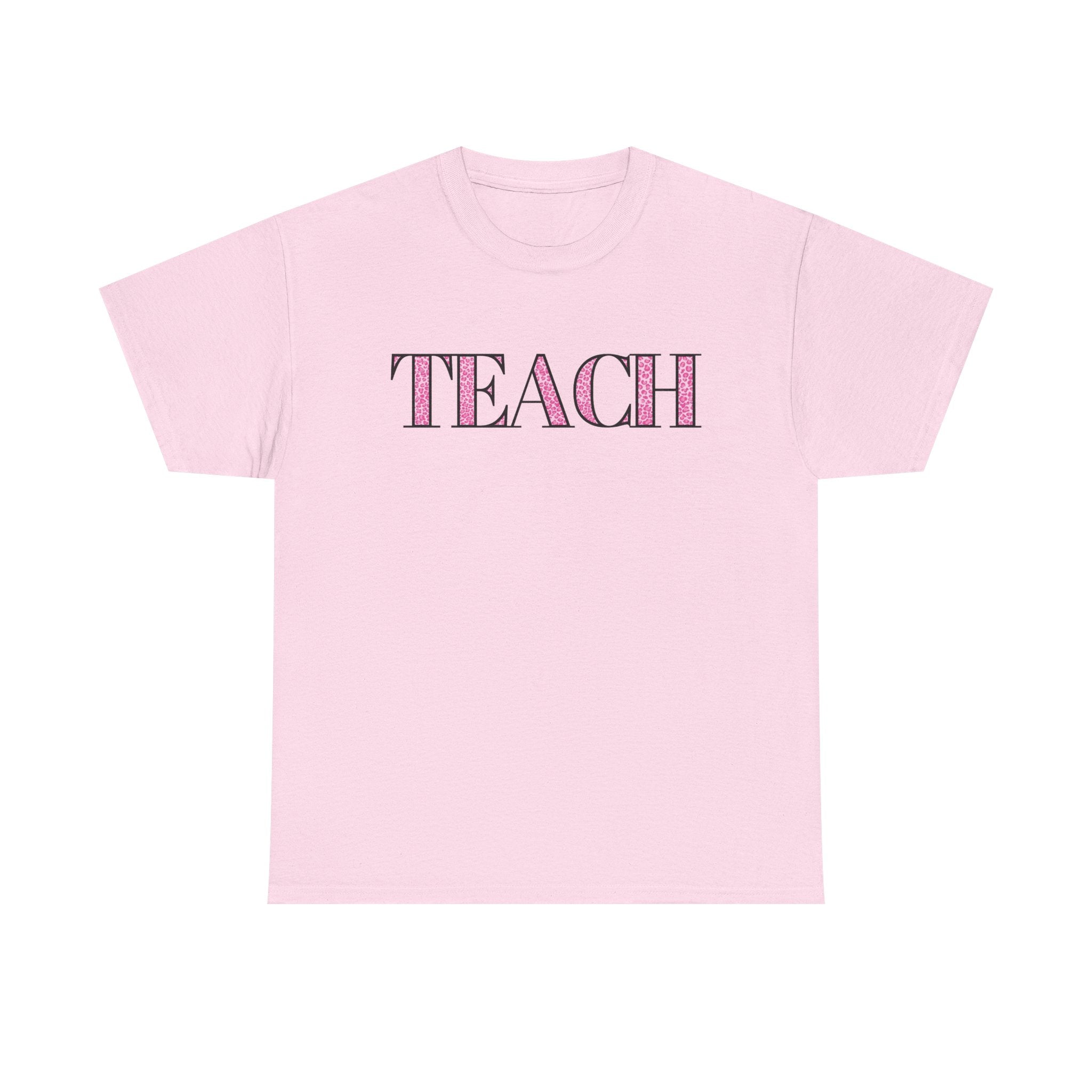 TEACH Pink Plaid Teacher T‑Shirt — Cute Back-to-School Tee for Educators