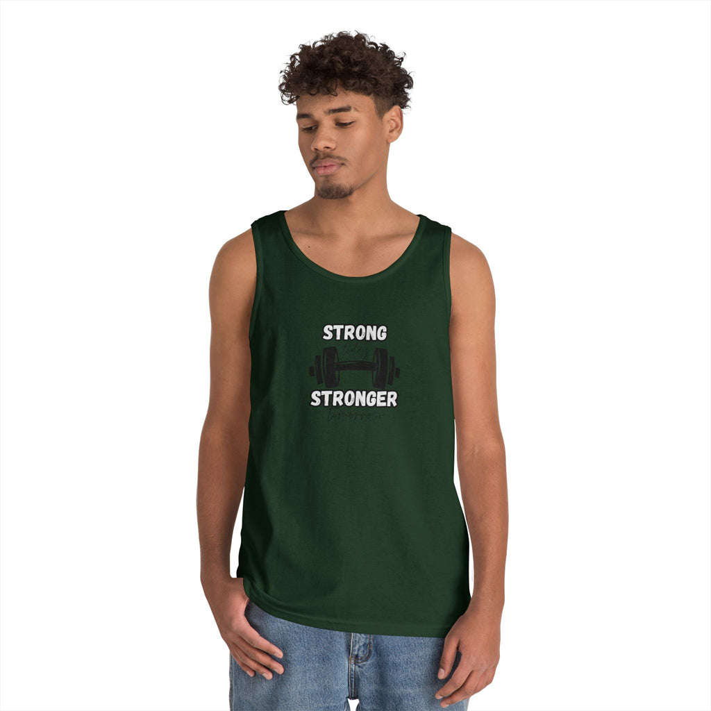 Tank Top — "Strong Today, Stronger Tomorrow" Weightlifting Gym Shirt