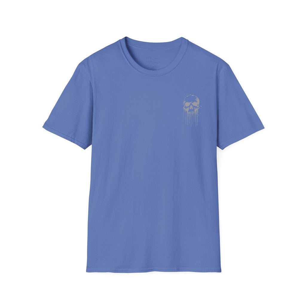 Skull Drip T-Shirt — Minimal Grunge Skull Chest Graphic