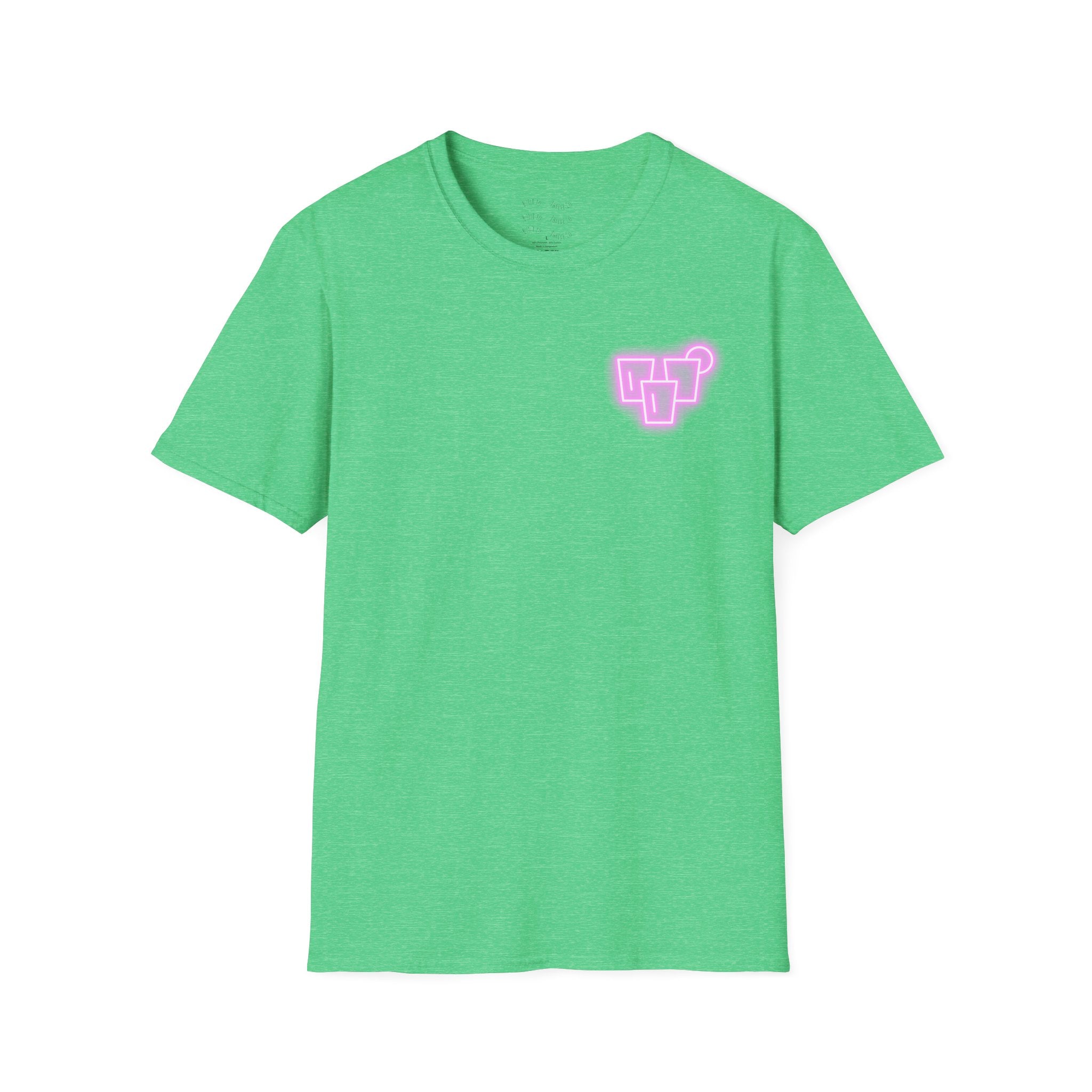 T‑Shirt — Neon Pink Retro Heart Logo Tee