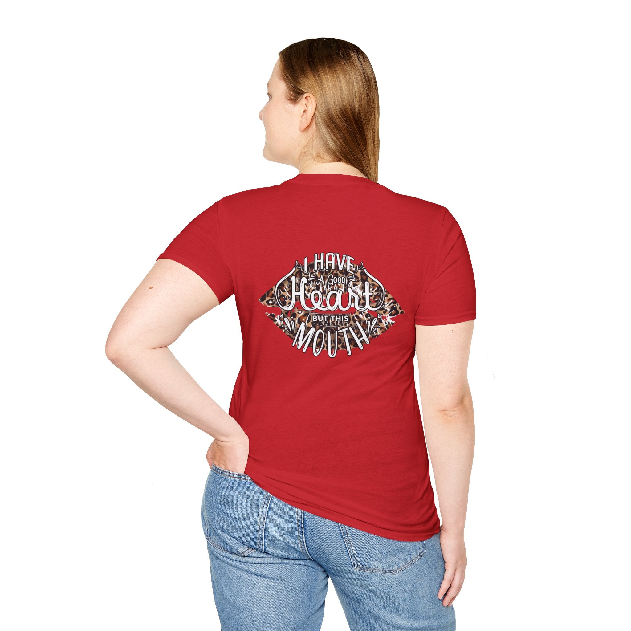Leopard Kiss T-Shirt — Small Glam Lip Print Tee