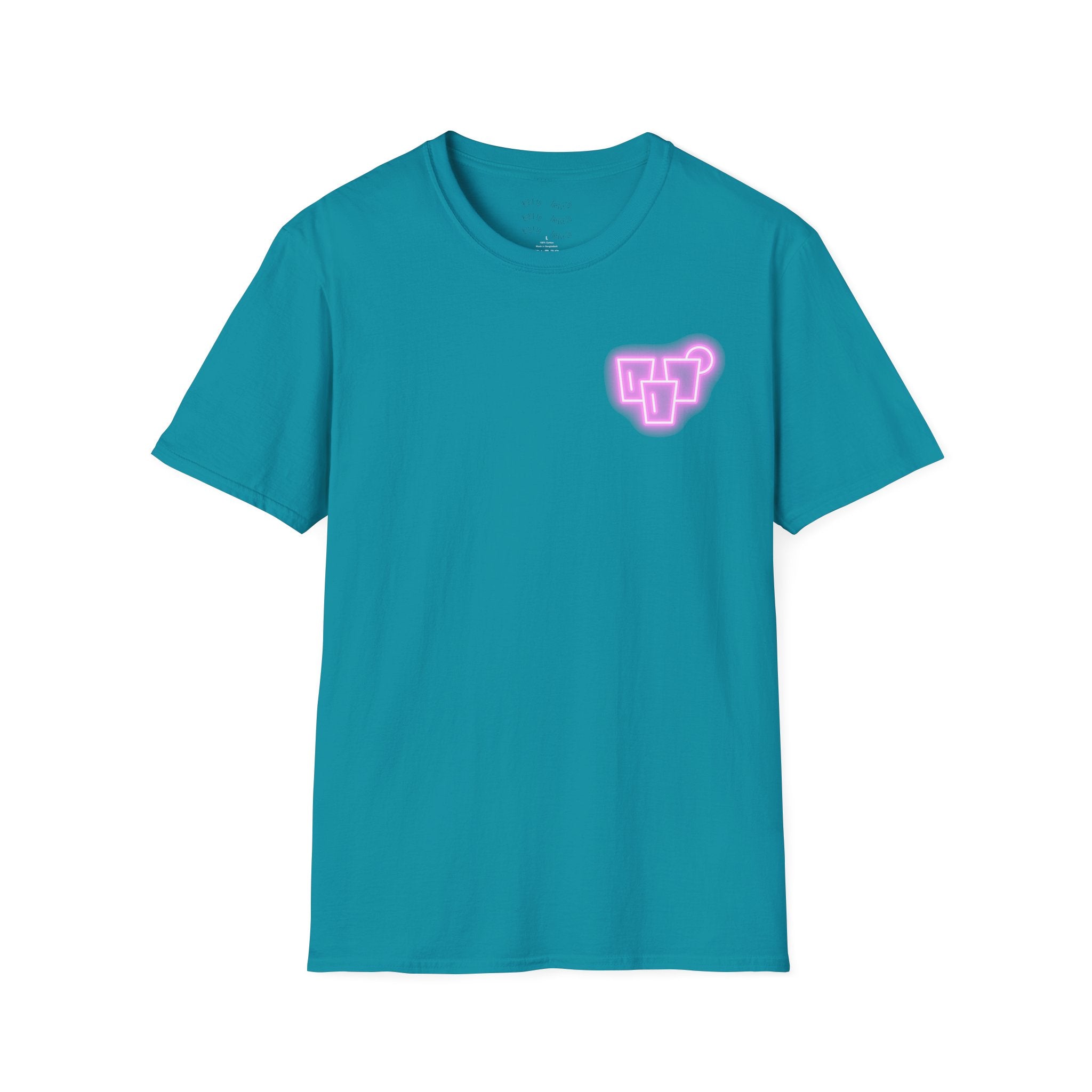 T‑Shirt — Neon Pink Retro Heart Logo Tee