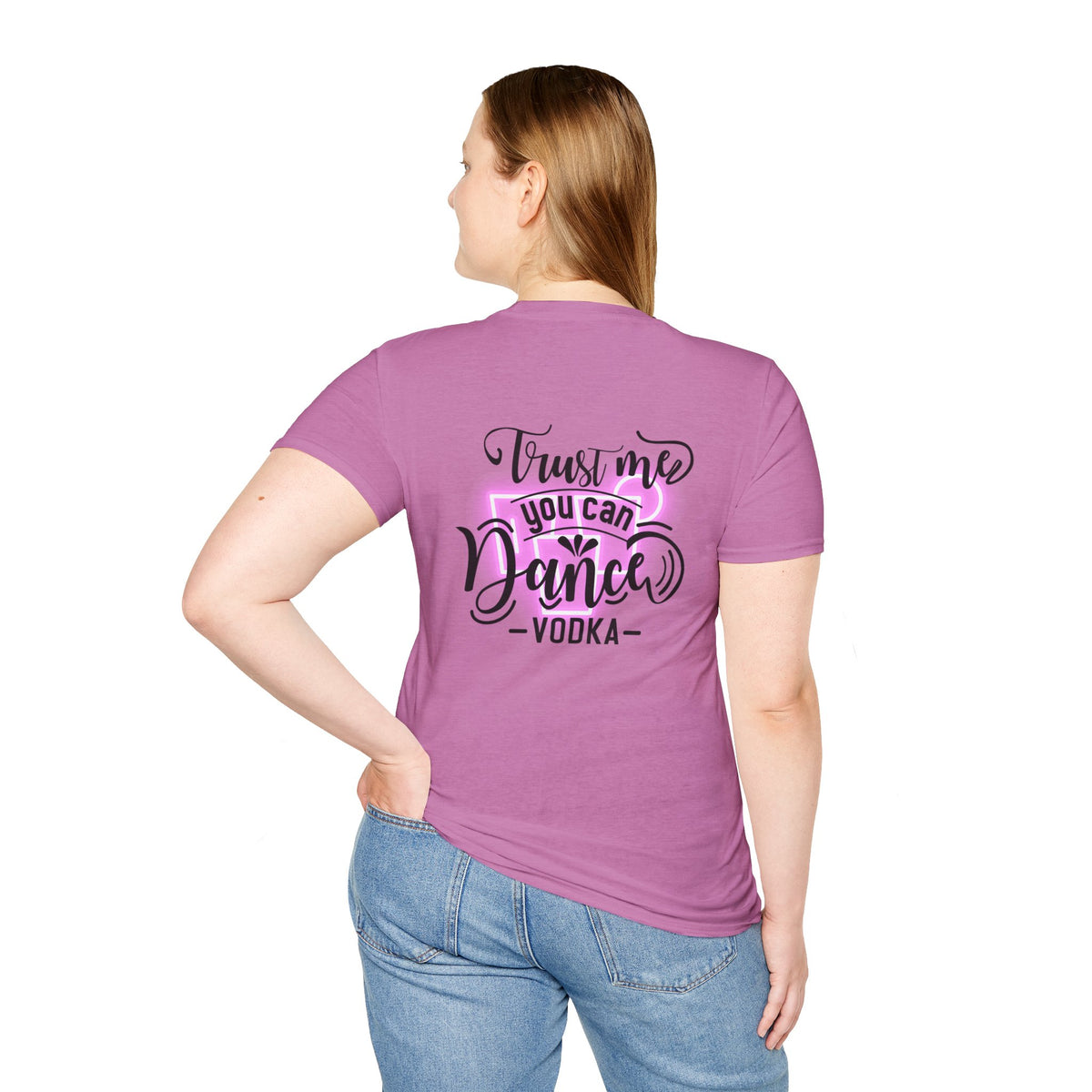 T‑Shirt — Neon Pink Retro Heart Logo Tee