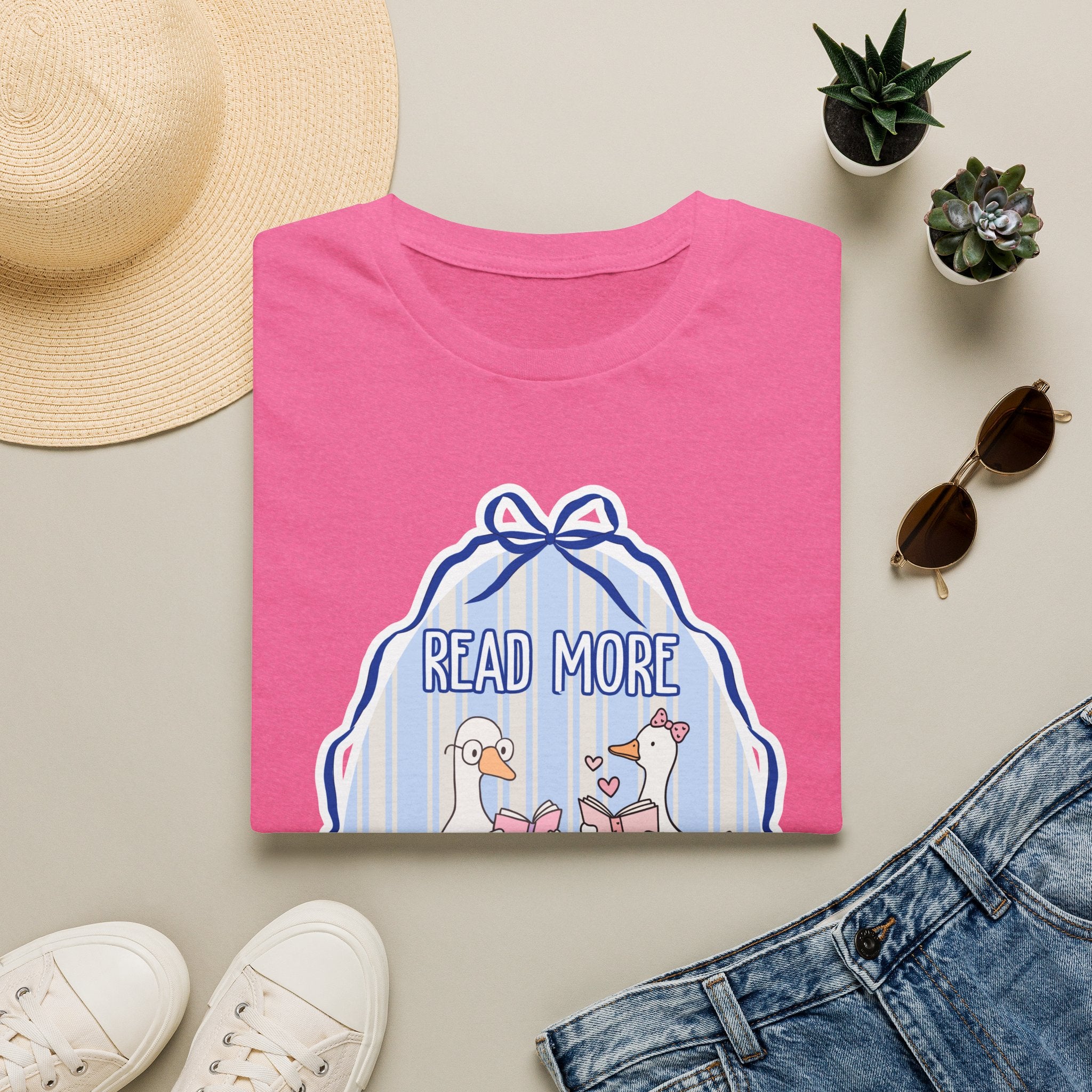 Read More Books T-Shirt — Cute Duck Family Reading Graphic Tee