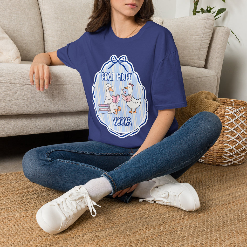 Read More Books T-Shirt — Cute Duck Family Reading Graphic Tee