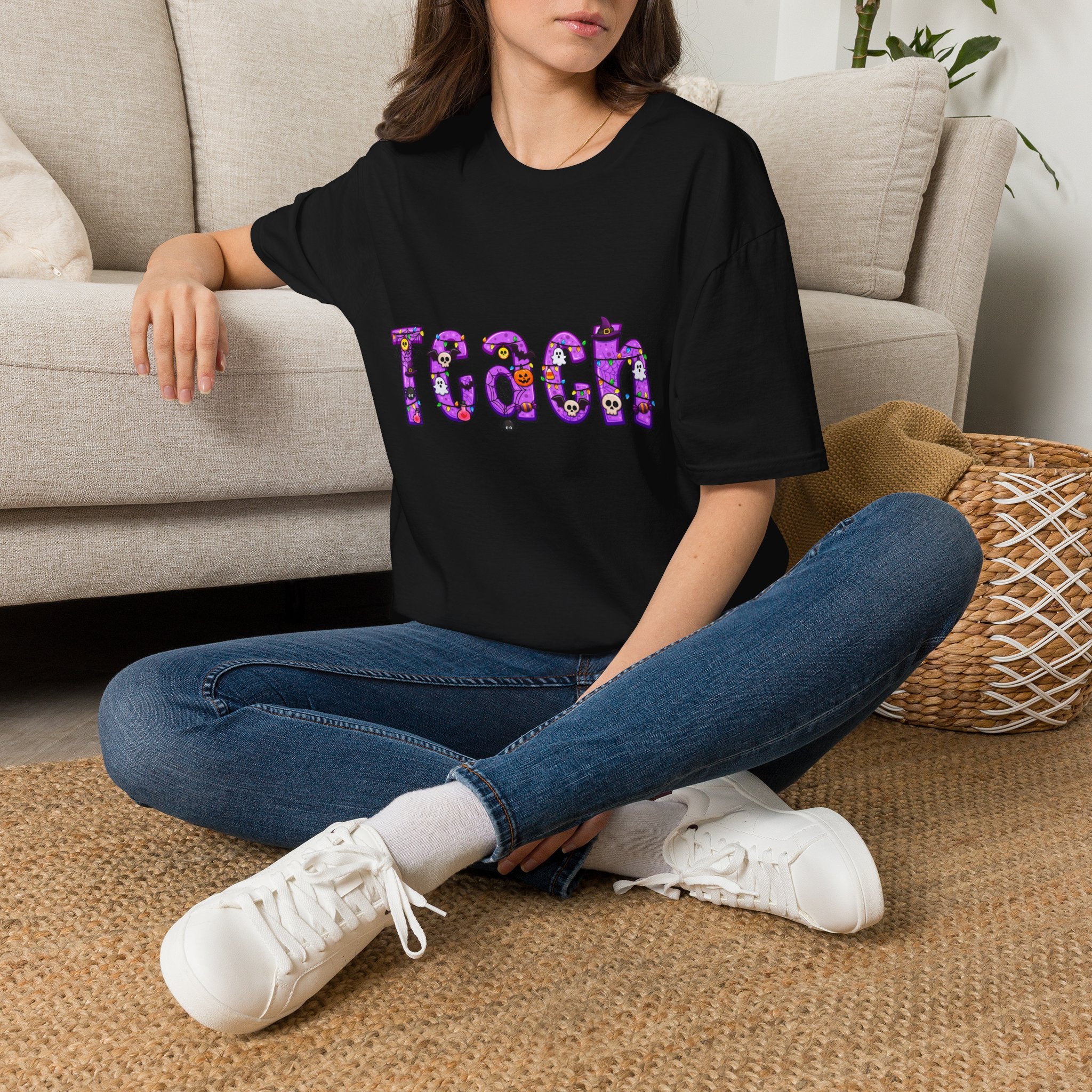 Halloween Purple Teach Unisex Softstyle T-Shirt